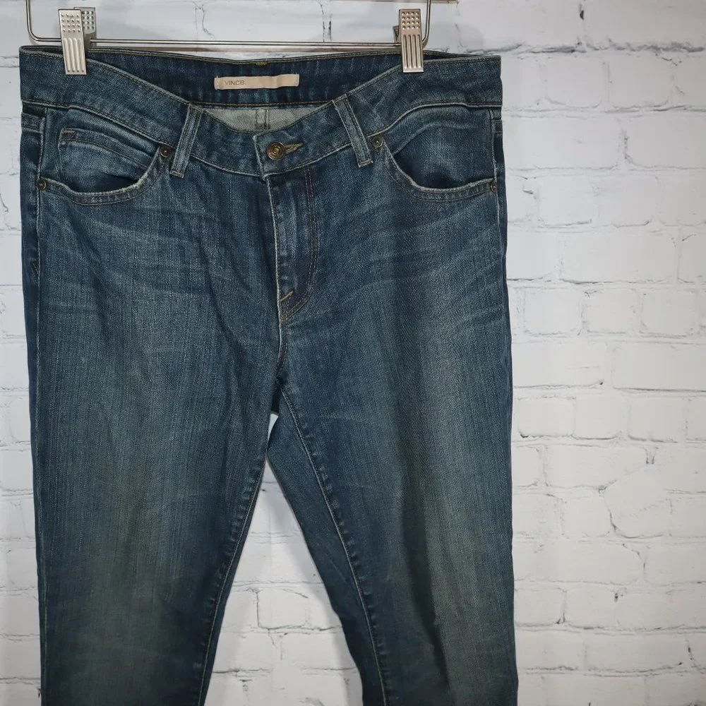 Vince Mallorca (Dark Wash) Crop Skinny Ankle Jeans Women's Size 29 - Picture 2 of 7